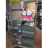 A stillage of kitchen items- pans, crockery, flats, trays quality storage ware, plant pots,