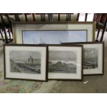 3 fenland framed prints and a seascape