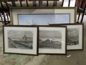 3 fenland framed prints and a seascape