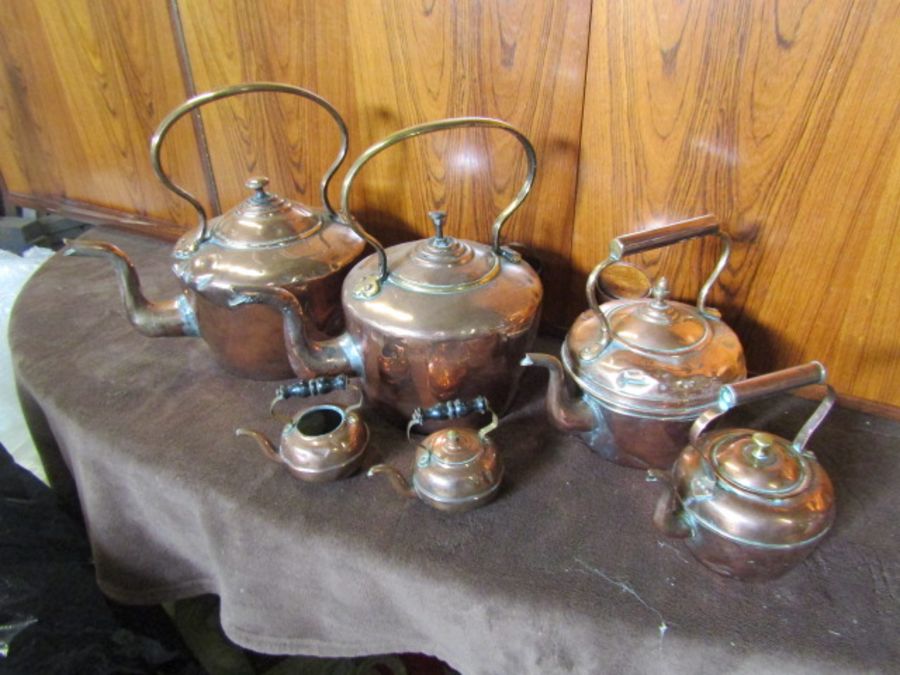 6 Copper kettles - Image 2 of 6