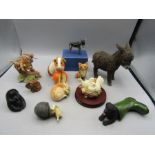 A collection of animal figures to include Regency fine arts, Leonardo etc