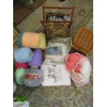 Knitting lot- yarn, patterns, baskets