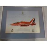 The Red Arrows RAF featuring the Hawk T1A XX253 print, signed by the 1990 team pilots, limited