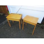 2 retro school desks