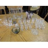 Glassware including glasses and handkerchief vase etc
