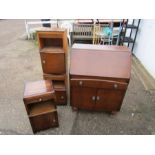 Retro bureau and 3 bedside cabinets