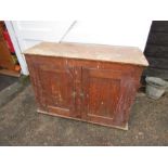 Vintage pine 2 door cupboard H85cm W120cm D45cm approx
