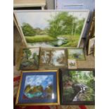 Oil painting job lot if mainly landscapes