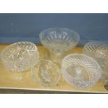 A collection of good quality crystal and cut glass bowls