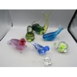Glass animal paperweights