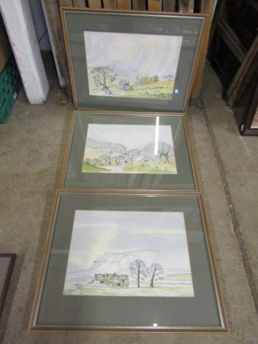 3 framed original watercolours all signed F.A. Fountain