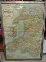 Bacons map of Wales 32x46"