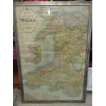 Bacons map of Wales 32x46"