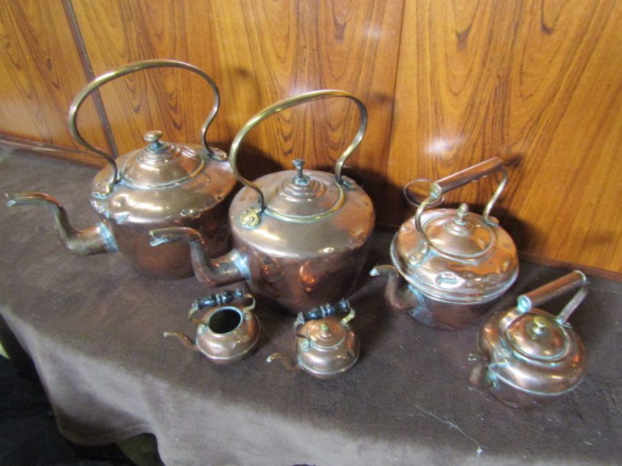6 Copper kettles