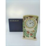 Moorcroft Trellis pattern clock designed by Sally Tuffin, numbered 190/300, marks to base, approx