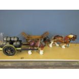 2 shire horses with wagons