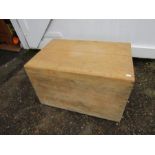 Pine blanket box with dovetailed corners H44cm W68cm D45cm approx