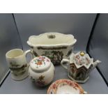 Sadler teapot, mug and ginger jar, a planter and cabinet cup & saucer
