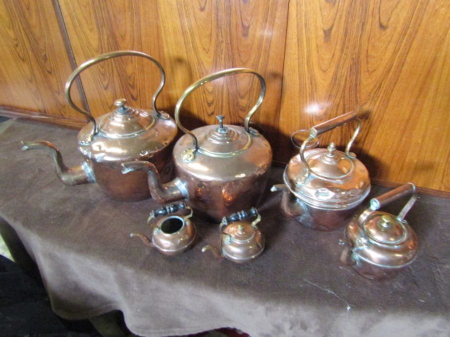 6 Copper kettles - Image 6 of 6