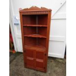 Corner unit with 2 door cupboard and open shelves H174cm W73cm approx