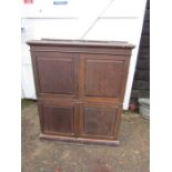 Vintage Pine linen cupboard with 2 doors upon 2 further doors A/F H122cm W99cm D32cm approx