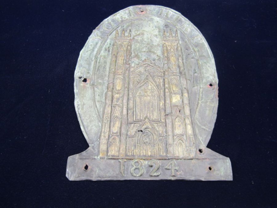 A metal Yorkshire insurance plaque 1824