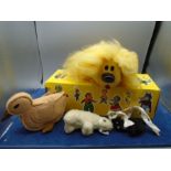 Pelham puppet The Magic Roundabout Dougal, boxed plus 3 other vintage toys for display purposes