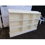 Painted bookcase H124cm W184cm D32cm approx