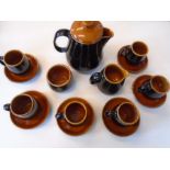 A Prinknash Coffee set - 6 cups, 6 saucers sugar bowl , creamer and coffee pot
