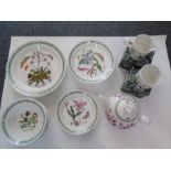 Portmeirion Botanic Garden tableware to incl 8 plates of various sizes, 6 bowls, teapot, sugar