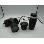 Ricoh KR-10 Super camera with Vitacon 62mm lens and Hoya HMC Zoom lens