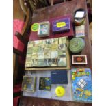 Retro toys including Rubik's cubes, Ludo, scrabble and wooden picture blocks etc