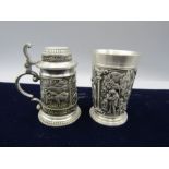 mini stein and dram cup with 2 plates- Swedish?