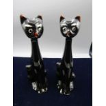 A pair of 1960's cat bud vases 9" tall
