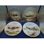 4 Bomber plane picture plates, 2 by John Evans