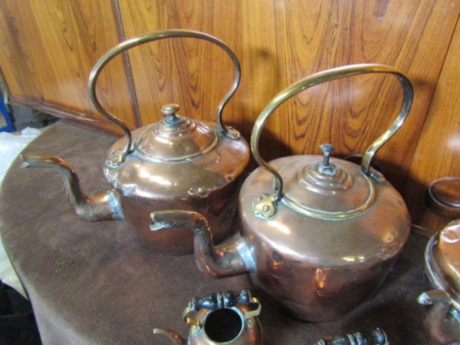 6 Copper kettles - Image 3 of 6