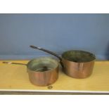 2 large copper pans