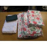 Laura Ashley vintage material- several meters, plus some white and green linens