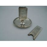 An Adie & Lovekin Rizla holder 14g approx. and a Robert Pringle & son match box holder 1925,