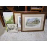 Collection of various pictures including cartoon print