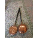 2 copper bed pans
