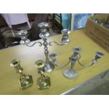 Pair of candlesticks and 2 Candelabra's