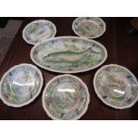 Copeland Spode fish platter and 5 plates