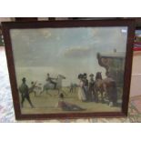Munnings print of a horse and wagon scene 67x57cm