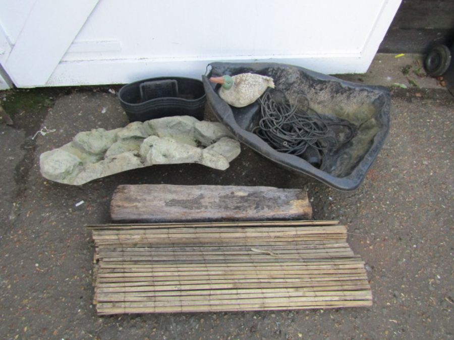 Pre formed pond with accessories and Oak beam etc