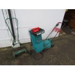 Bosch electric garden shredder and lawnmower and push mower