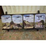 Davenport picture plates with display stand depicting planes