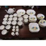 Waring & Gillow 'pathways' part tea set comprising teapot, 6 lg cups and saucers, 9 teacups and