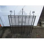 Ornate wrought iron fire guard H118cm W95cm approx