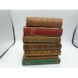 7 mostly quality leather bound poetry books (circa 1920/30's)